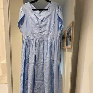 Blue Linen Beach Coverup